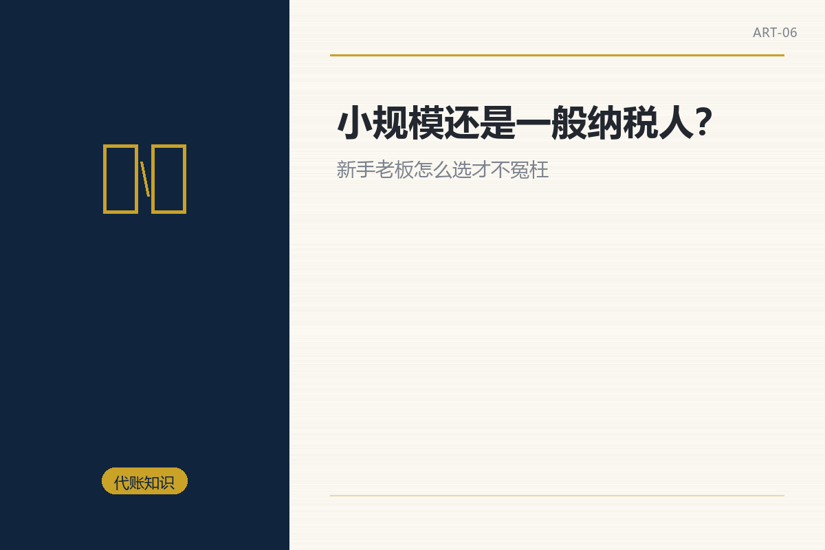 小规模还是一般纳税人?新手老板怎么选