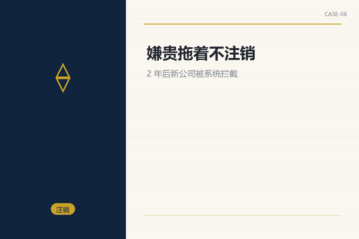 贸易老板嫌贵拖着不注销:2 年后新公司被拦截